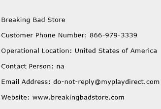 Breaking Bad Store Phone Number Customer Service