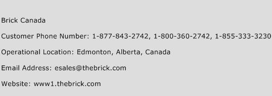 Brick Canada Phone Number Customer Service