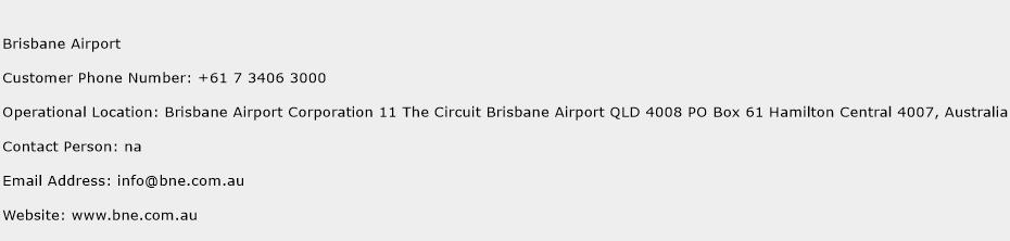 Brisbane Airport Phone Number Customer Service