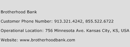 Brotherhood Bank Phone Number Customer Service