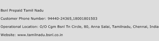 Bsnl Prepaid Tamil Nadu Phone Number Customer Service
