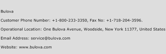 Bulova Phone Number Customer Service