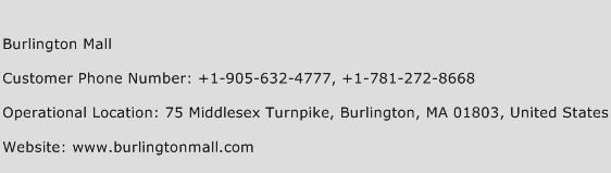 Burlington Mall Phone Number Customer Service