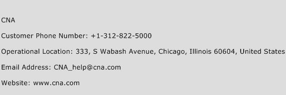 CNA Phone Number Customer Service