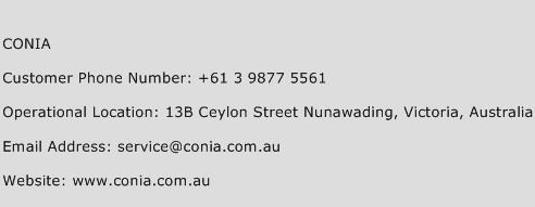 CONIA Phone Number Customer Service