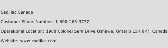 Cadillac Canada Phone Number Customer Service