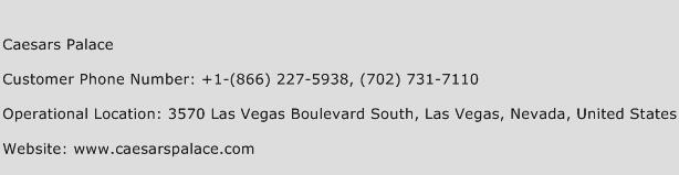 Caesars Palace Phone Number Customer Service