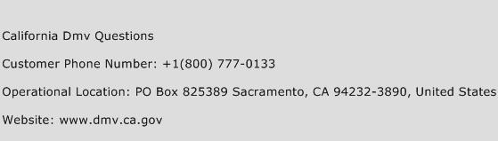 California Dmv Questions Phone Number Customer Service