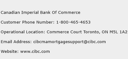 Canadian Imperial Bank Of Commerce Phone Number Customer Service