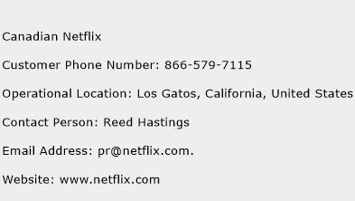 Canadian Netflix Phone Number Customer Service