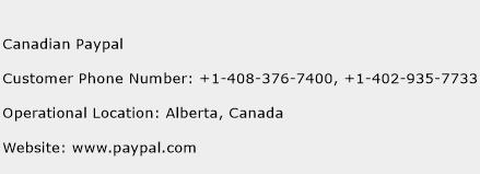 paypal customer service number canada