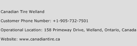Canadian Tire Welland Phone Number Customer Service