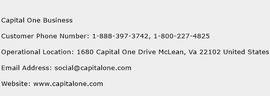 Capital One Business Phone Number Customer Service
