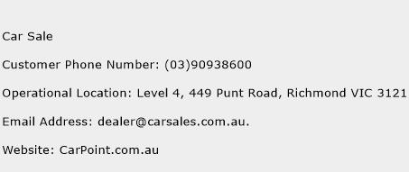 Car Sale Phone Number Customer Service