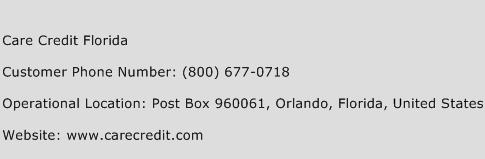 Care Credit Florida Phone Number Customer Service