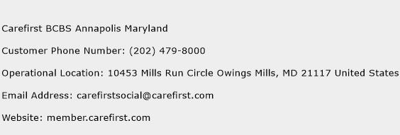 Carefirst BCBS Annapolis Maryland Phone Number Customer Service