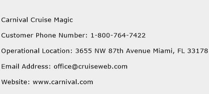 Carnival Cruise Magic Phone Number Customer Service