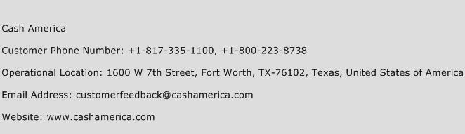 Cash America Phone Number Customer Service