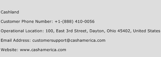 Cashland Phone Number Customer Service