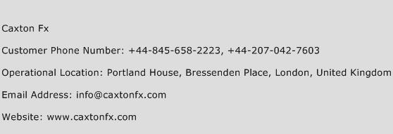 Caxton Fx Phone Number Customer Service