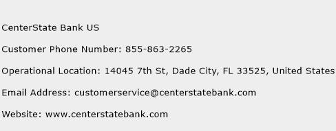 CenterState Bank US Phone Number Customer Service