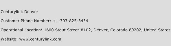 Centurylink Denver Phone Number Customer Service