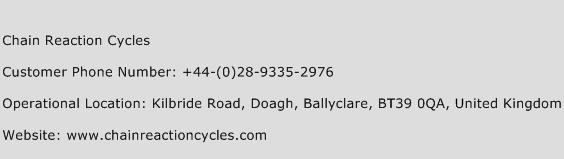Chain Reaction Cycles Phone Number Customer Service