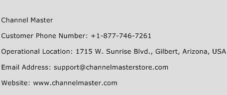 Channel Master Phone Number Customer Service