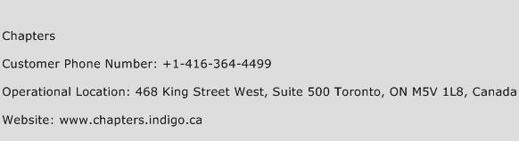 Chapters Phone Number Customer Service