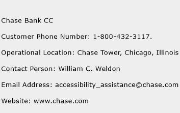Chase Bank CC Phone Number Customer Service