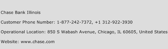 Chase Bank Illinois Phone Number Customer Service