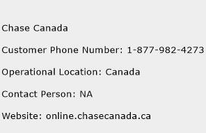 Chase Canada Phone Number Customer Service