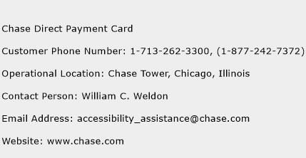 Chase Direct Payment Card Phone Number Customer Service