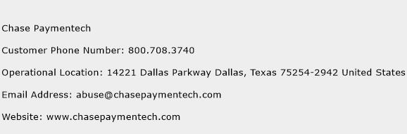 Chase Paymentech Phone Number Customer Service