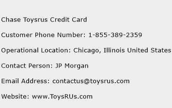 Chase Toysrus Credit Card Phone Number Customer Service