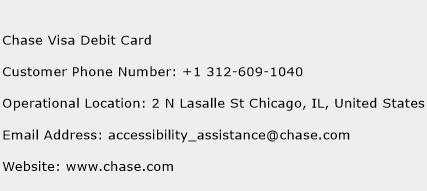 Chase Visa Debit Card Phone Number Customer Service