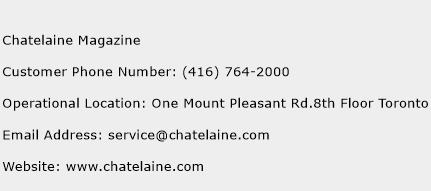 Chatelaine Magazine Phone Number Customer Service