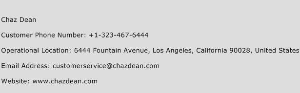 Chaz Dean Phone Number Customer Service