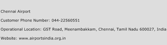 Chennai Airport Phone Number Customer Service