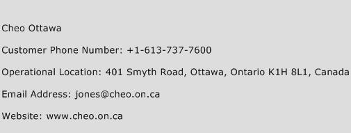 Cheo Ottawa Phone Number Customer Service