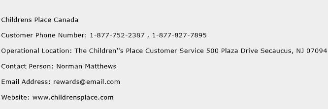 Childrens Place Canada Phone Number Customer Service