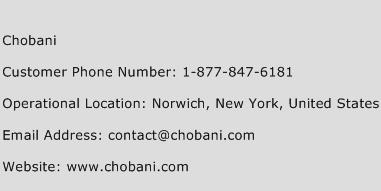 Chobani Phone Number Customer Service