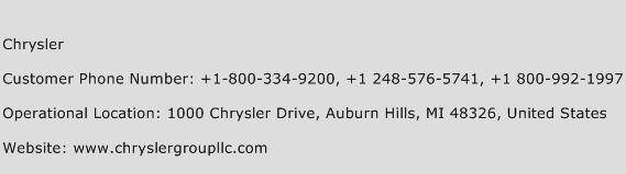 Chrysler Phone Number Customer Service