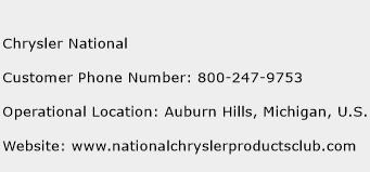 Chrysler National Phone Number Customer Service