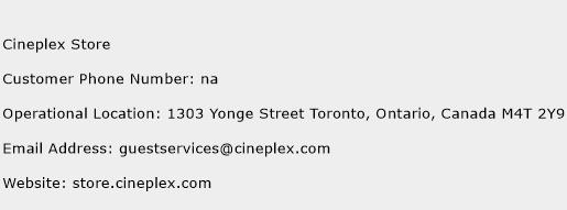 Cineplex Store Phone Number Customer Service
