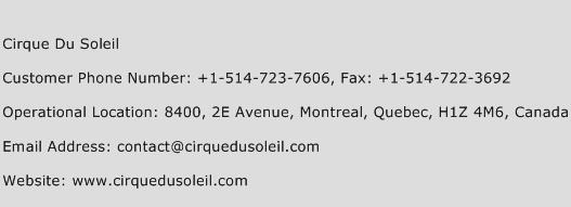 Cirque Du Soleil Phone Number Customer Service