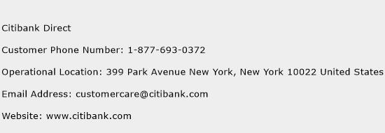 Citibank Direct Phone Number Customer Service