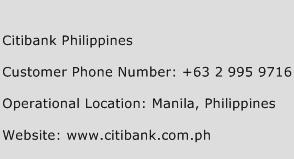 Citibank Philippines Phone Number Customer Service