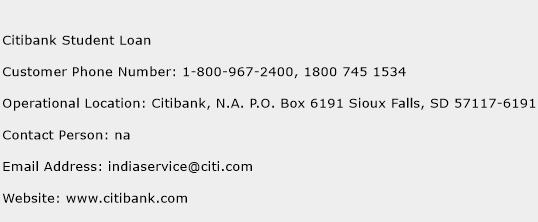 Citibank Student Loan Phone Number Customer Service