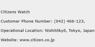 Citizens Watch Phone Number Customer Service